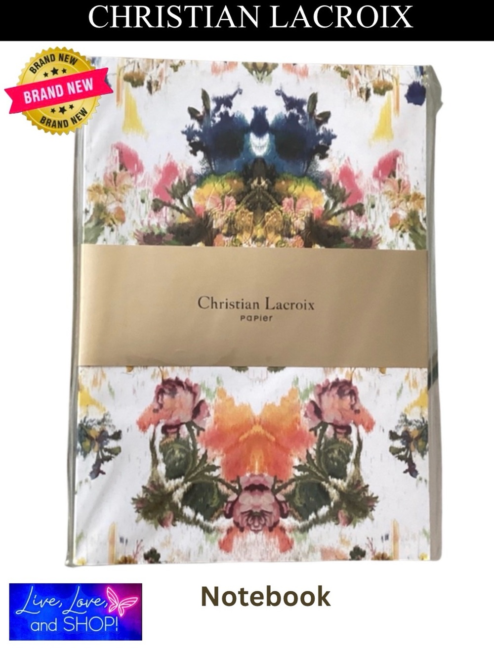 NOTEBOOK: CHRISTIAN LACROIX Ps'Ikat A5 w/Bold Floral Ikat-Patterned Cover, NWOT